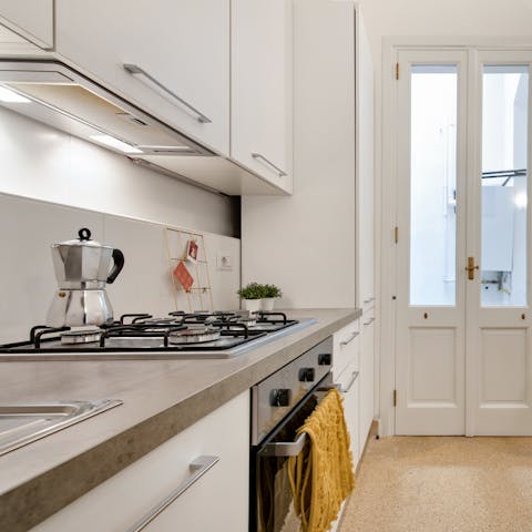 Start your day with freshly brewed coffee and crostata