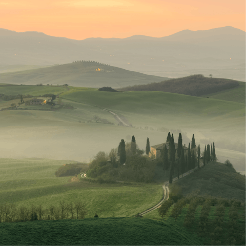 Take in panoramic views of Tuscany's rolling hills