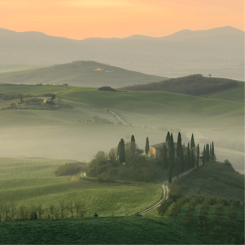 Take in panoramic views of Tuscany's rolling hills