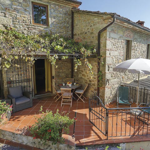 Have a meal on the lovely terrace