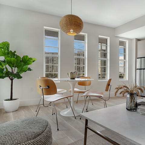 Take in city views over breakfast as you plan out your day