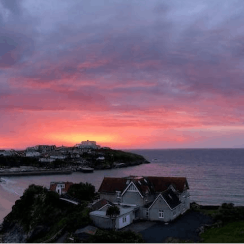Take in the sunset, after an alfresco dinner of local seafood on your private terrace
