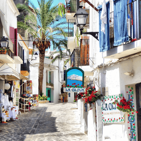 Drive over to Ibiza Town in five minutes and wander the characterful streets and alleys