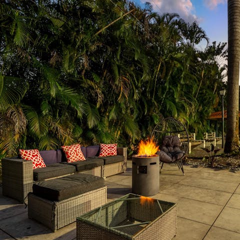 Gather around the fire pit for relaxed evenings at home
