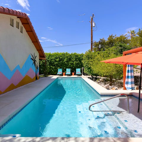 Enjoy lazy pool days in the private garden