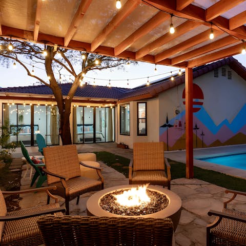 Gather around the fire pit in the evenings