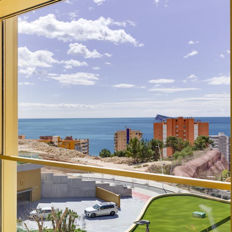 Wake up to sea views and sunny skies