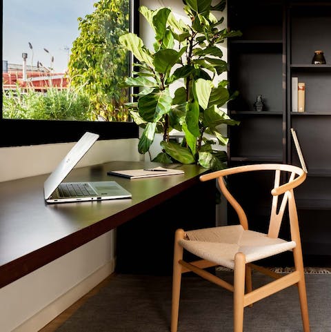 Work in the secluded office area