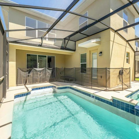 End the day with a long soak in the private pool