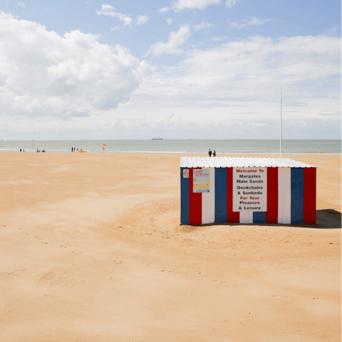 Soak up some sun on Margate Main Sands, an eight-minute walk away