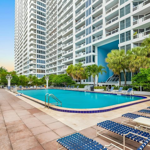 Take a dip in the building's Olympic-sized pool