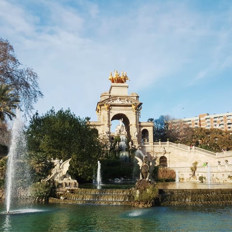 Take a stroll through Ciutadella Park, a four-minute walk away