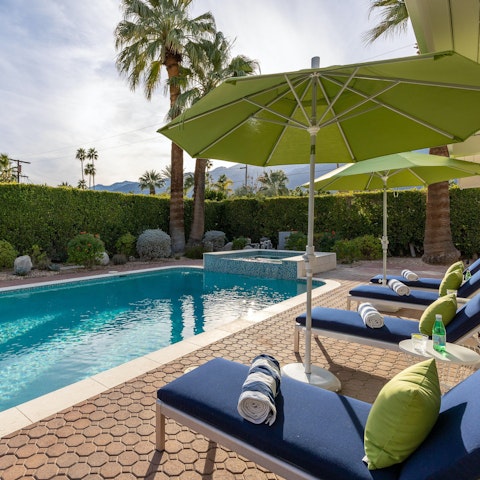 Dive into the pristine private pool to cool off from the desert sun