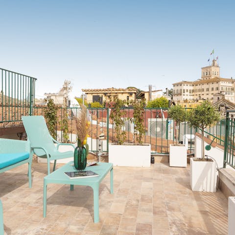Enjoy incredible views from the private roof terrace