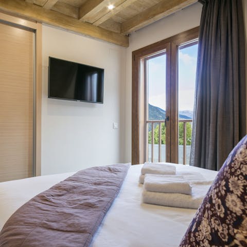 Treat yourself to a long lie-in in your cosy master bedroom