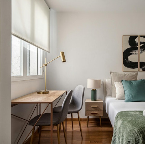 Get some work done at the desk in the window