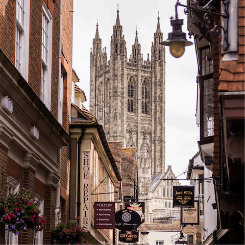 Visit Canterbury's famous cathedral, a short stroll away