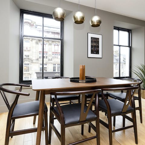 Gather for delicious communal meals at the dining table