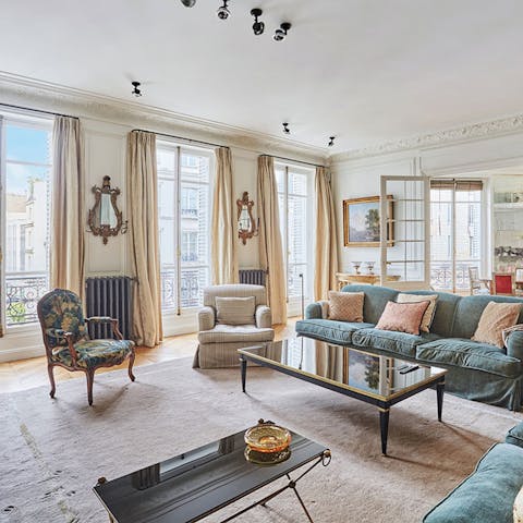 Admire Saint-Germain street views from the large windows
