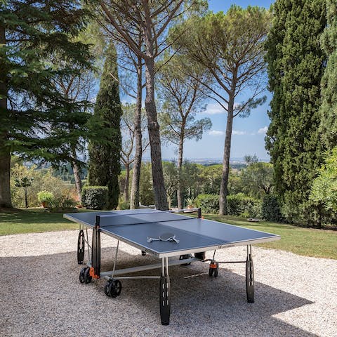 Try your hand at table tennis in the garden