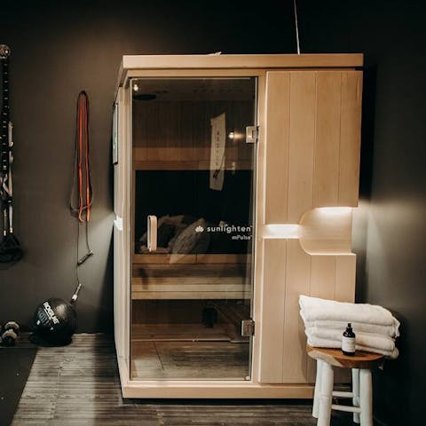 Feel a wonderful sense of wellbeing after a session in the sauna