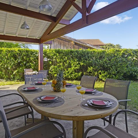Enjoy your morning coffee outside on the patio