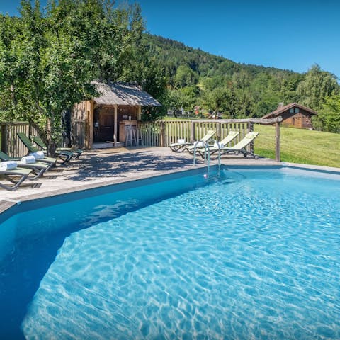 Spend a summer afternoon splashing in the heated pool