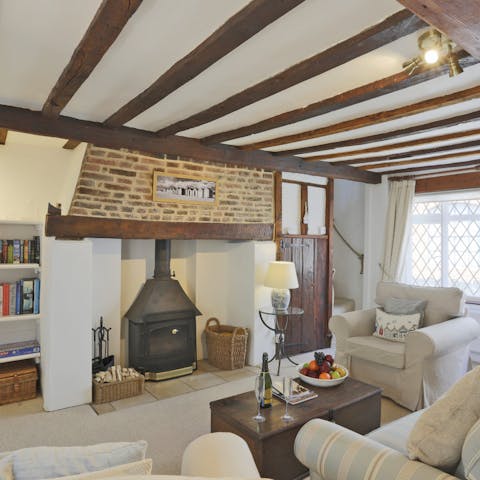 Warm your toes by the wood burning fire after bracing dips in the North Sea