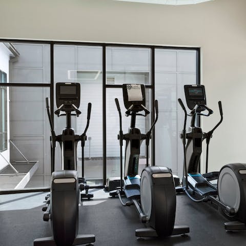 Work out in the shared gym