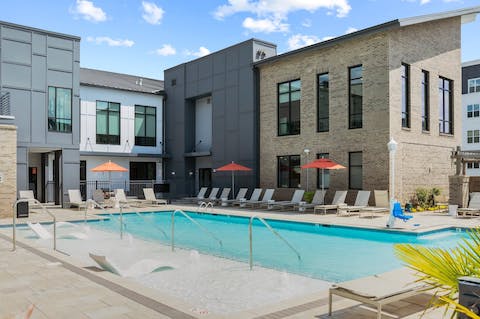 Cool off in the communal pool