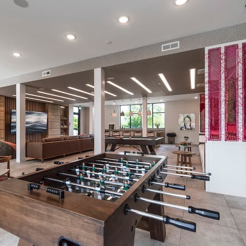Play some foosball in the lounge