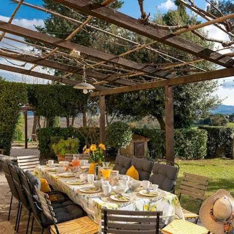 Savour fresh local produce served on the terrace