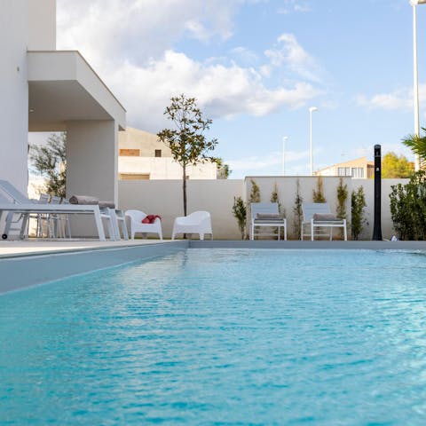 Swap a swim in the sea for a dip in the private pool