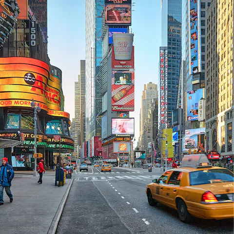 Hit the main sights of New York City, less than ten minutes' walk away