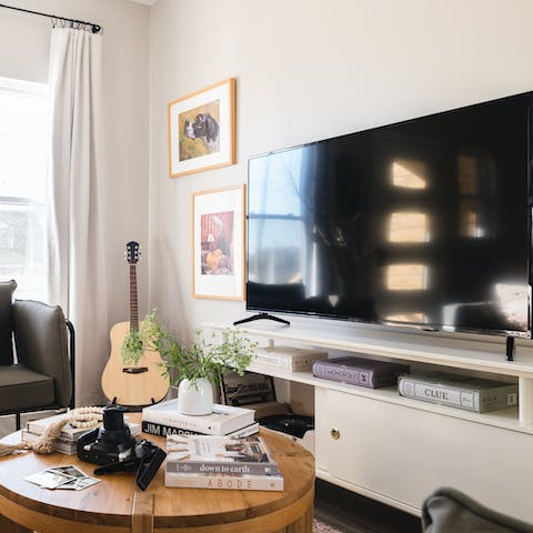 Make movie nights super sized with a large flat-screen TV