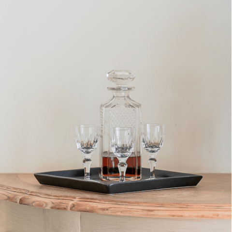 Sherry decanter and glasses