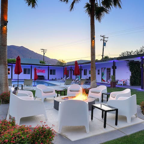 Relax by the fire pit as the sun goes down