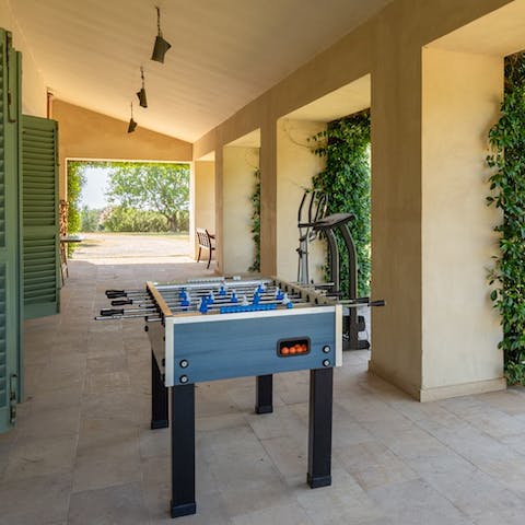 Get competitive over a game of football table