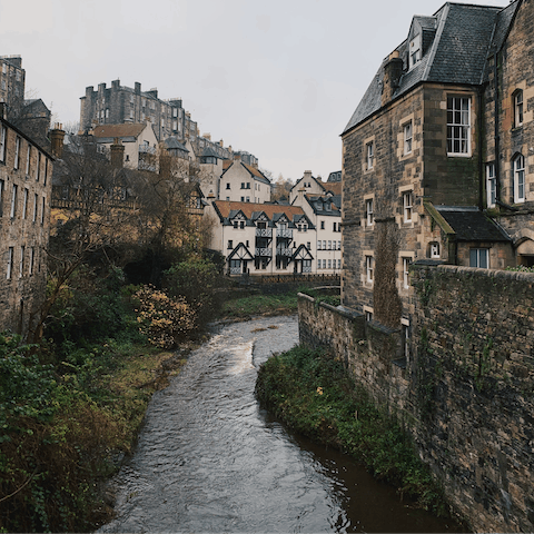 Stroll around charming Dean Village, a fifteen-minute walk from your door