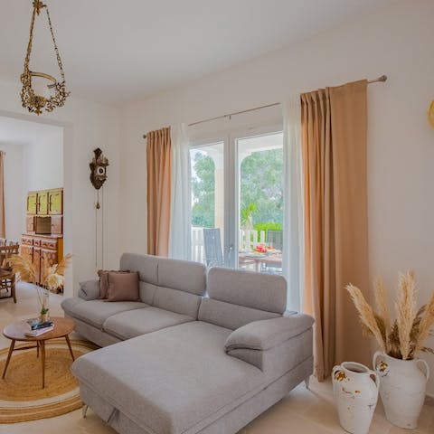 Stretch out on the sofa with a good book and glass of Nero di Troia