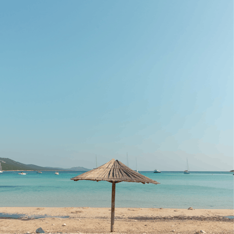 Spend your days on the sand of Creio and Anicha beaches – they're a two-minute walk