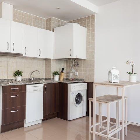 Start the day with fresh coffee and pastries at the breakfast bar