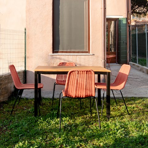 Relax and prepare for a new day in your own private garden