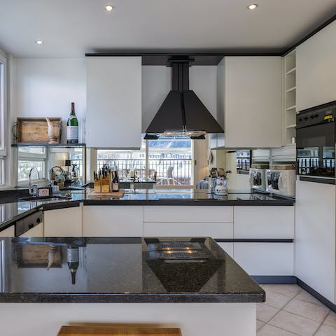 Prepare indulgent warming dishes in your large open kitchen