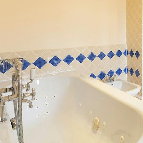 Soak in the jacuzzi tub