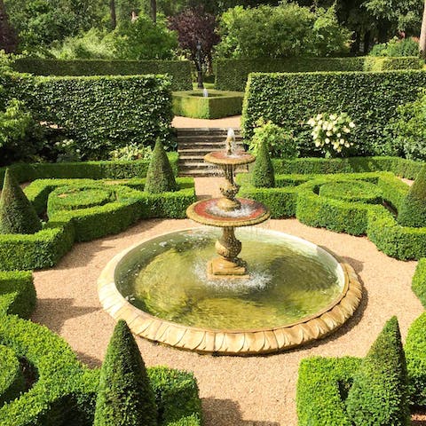 Stroll around the manicured gardens