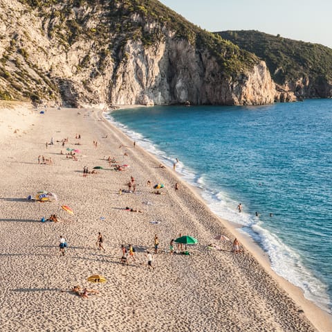 Spend the day at the sandy beach or explore Sivota's colourful natural harbour