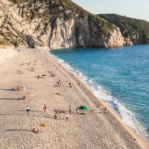Spend the day at the sandy beach or explore Sivota's colourful natural harbour