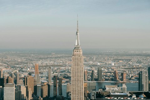 Marvel at the Empire State Building's panoramic views, around fifteen minutes' walk away