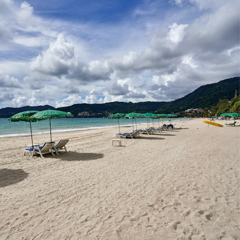 Catch some rays at Patong Beach, just an eight-minute walk from home